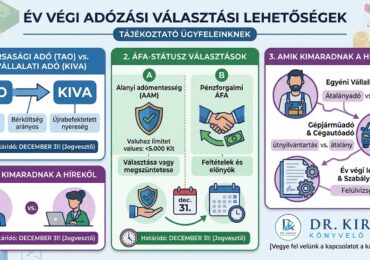 Év végi adózási választási lehetőségek és teendők